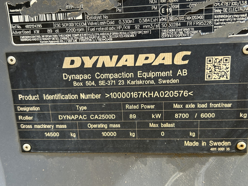 2017 Dynapac CA2500